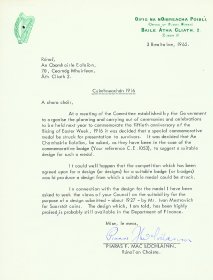 Letter from Piaras F. Mac Lochlainn, Secretary of the Office of Public Works to the Secretary of the Arts Council. [Letter reproduced courtesy of the Office of Public Works]